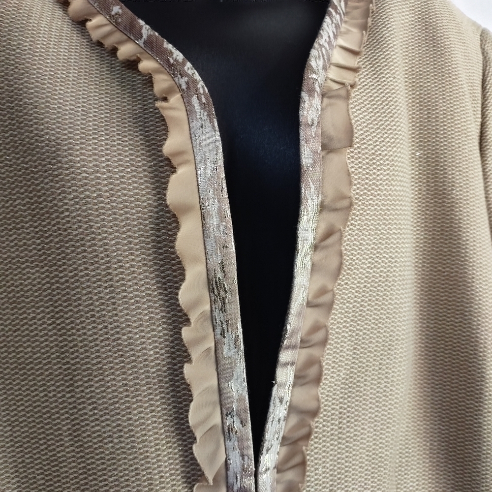 Alex Marie Women's Blazer Jacket Brown Ribbon Ruffled Edge Size 22W NWT - Picture 10 of 14